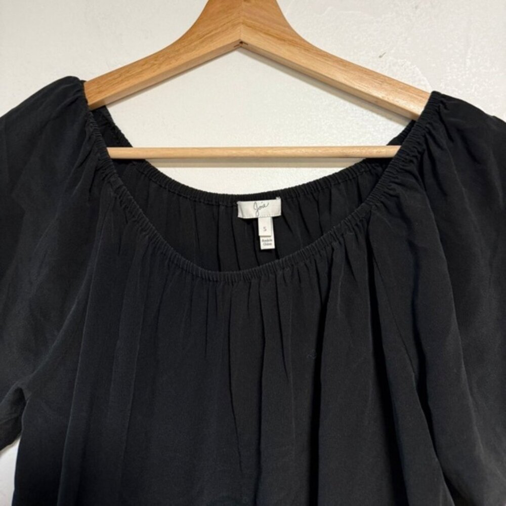 Joie Black Short Sleeve Peasant Blouse Size S - Picture 4 of 6